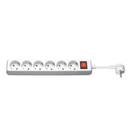 REGLETA 6 TOMAS SCHUKO CON INTERRUPTOR 1.5m