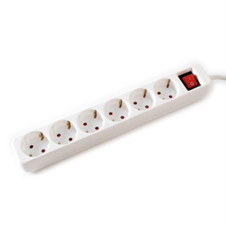 REGLETA 6 TOMAS SCHUKO CON INTERRUPTOR 10Mts