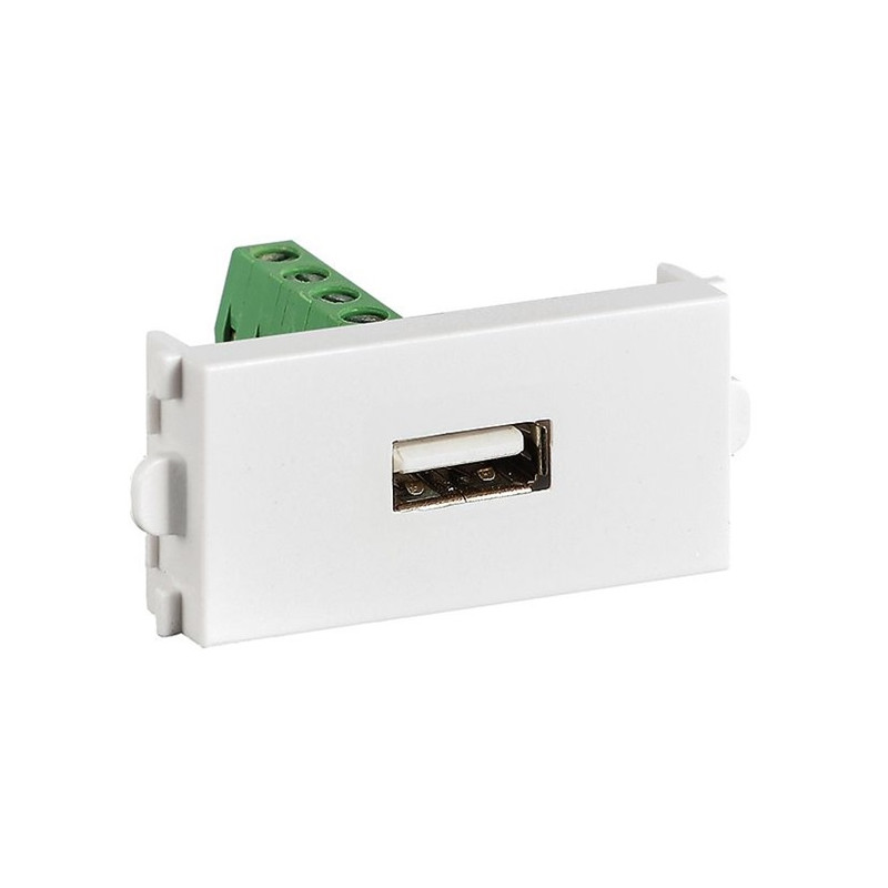 MODULO FRONTAL 45 X 22.5 USB TIPO A HEMBRA BLANCO