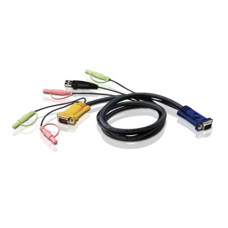 CABLE DE CONEXION KVM USB 3Mts (VGA + USB+ AUDIO)