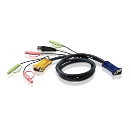 CABLE DE CONEXION KVM USB 3Mts (VGA + USB+ AUDIO)