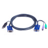 CABLE DE CONEXION KVM USB 3Mts (VGA + USB)