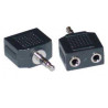 ADAPTADOR AUDIO 1 X JACK 3.5 M  - 2 HEMBRAS STEREO