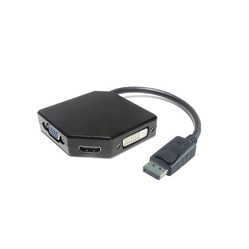 CONVERSOR DISPLAYPORT - DVI + VGA + HDMI 15cm