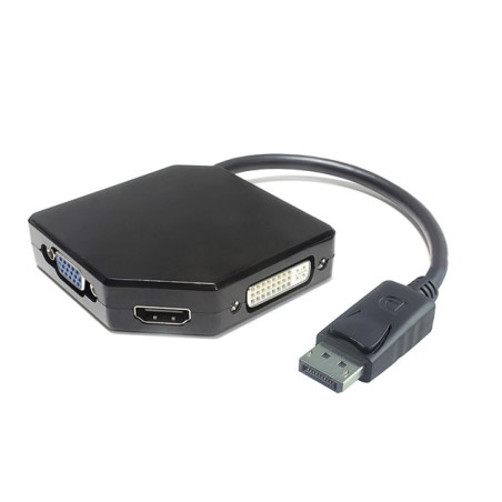 CONVERSOR DISPLAYPORT - DVI + VGA + HDMI 15cm