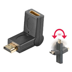 ADAPTADOR HDMI (M) - HDMI (H) ARTICULADO GIRO 180º