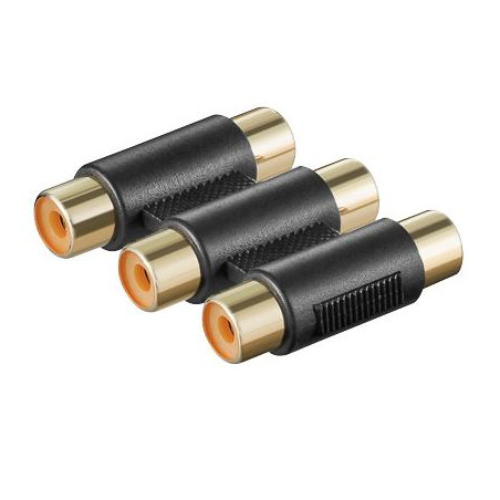 ADAPTADOR AUDIO 3 X RCA H - H  PVC INYECTADO
