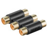 ADAPTADOR AUDIO 3 X RCA H - H  PVC INYECTADO