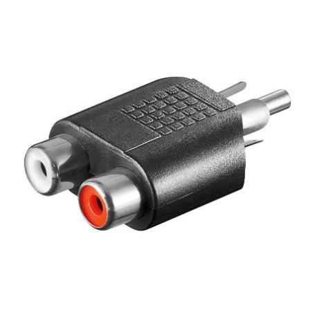 ADAPTADOR AUDIO 1 X RCA M  - 2 RCA H COMPACTO