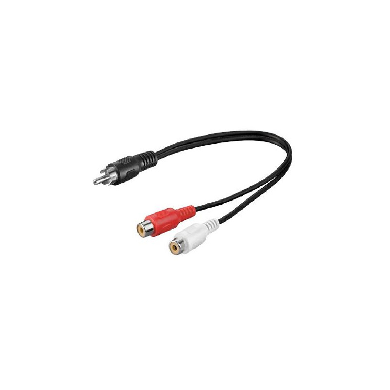 ADAPTADOR AUDIO 1 X RCA M - 2 X RCA  H 0.20Mt