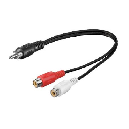 ADAPTADOR AUDIO 1 X RCA M - 2 X RCA  H 0.20Mt