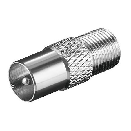 ADAPTADOR CABLE ANTENA TV  F (H) - COAXIAL SAT (M)
