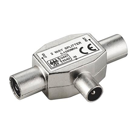 ADAPTADOR ANTENA TV (TDT) 2 X HEMBRA  - 1 X MACHO