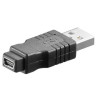 ADAPTADOR USB TIPO A MACHO - MINI B 5 PIN HEMBRA