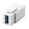 ADAPTADOR USB 3.0 TIPO A H-H KEYSTONE PANEL BLANCO