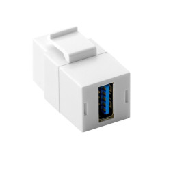 ADAPTADOR USB 3.0 TIPO A H-H KEYSTONE PANEL BLANCO