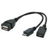 ADAPTADOR USB A(H)-MICRO USB B (M) + (H) OTG + PW