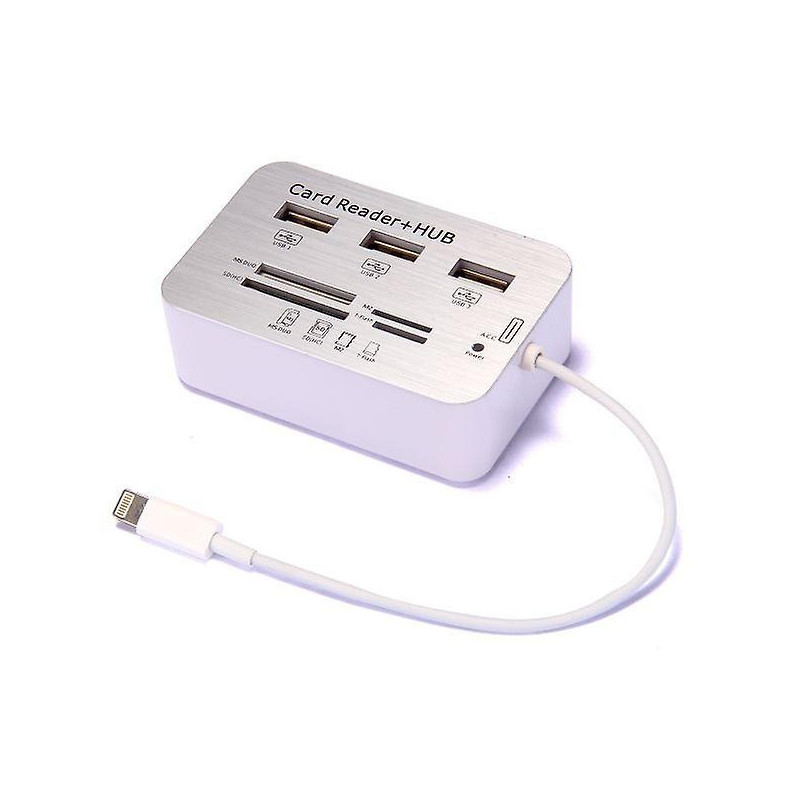 LECTOR TARJETAS + HUB USB LIGHTNING PARA MAC