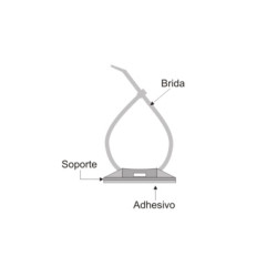 BASE BRIDAS ADHESIVA PARA MESA/ PARED PACK 20/U
