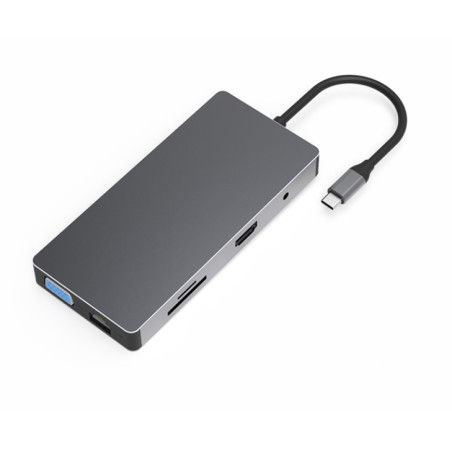 DOCK USB-C 3.1 (M) - MULTIPUERTO 10 EN 1 HDMI+VGA