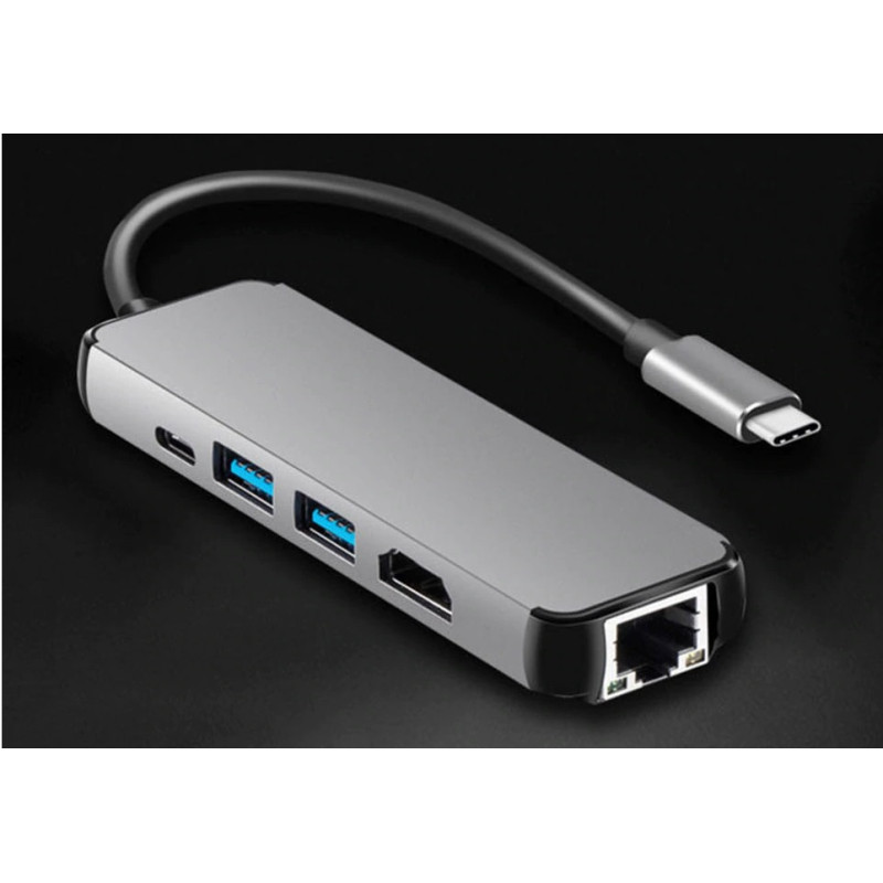 DOCK USB-C 3.1 (M) - MULTIPUERTO 5 EN 1