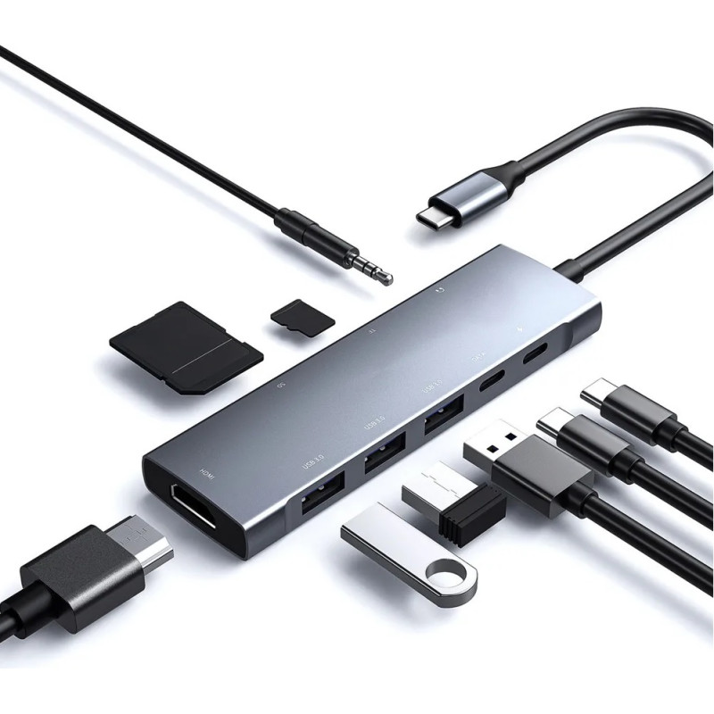 DOCK USB-C 3.1 (M) - MULTIPUERTO 9 en 1