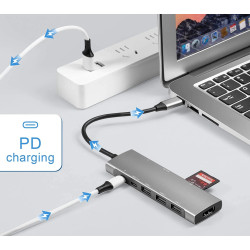 DOCK USB-C 3.1 (M) - MULTIPUERTO 9 en 1