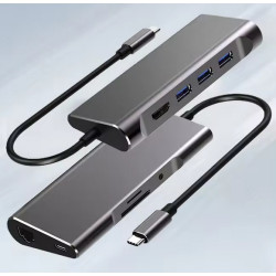 DOCK USB-C 3.1 (M) - MULTIPUERTO 9 en 1 HDMI+LAN+U