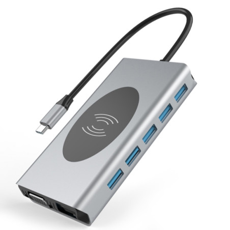 DOCK USB-C 3.1 (M) - MULTIPUERTO HDMI+VGA 14 EN 1