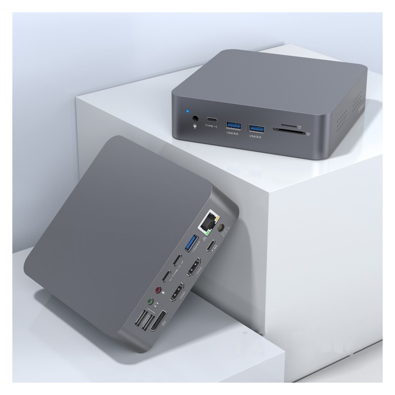 DOCK USB-C 3.1 (M) - MULTIPUERTO 2HDMI+DP 17 EN 1