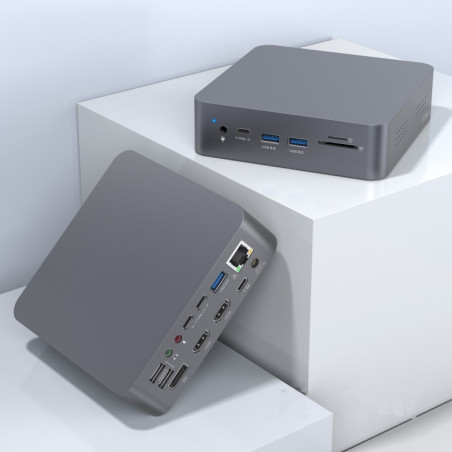 DOCK USB-C 3.1 (M) - MULTIPUERTO 2HDMI+DP 17 EN 1