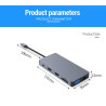 DOCK USB-C 3.1 (M) - MULTIPUERTO 2HDMI+VGA 12 EN 1