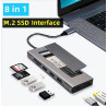 DOCK USB-C 3.1 (M) - MULTIPUERTO 8 EN 1 M2+3USB+PD