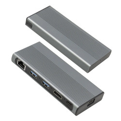 DOCK USB-C 3.1 (M)- MULTIPUERTO 6 EN 1 M2 SATA+NVM