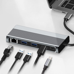 DOCK USB-C 3.1 (M)- MULTIPUERTO 6 EN 1 M2 SATA+NVM