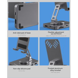 DOCK USB-C 11 EN 1 CON SOPORTE TABLET