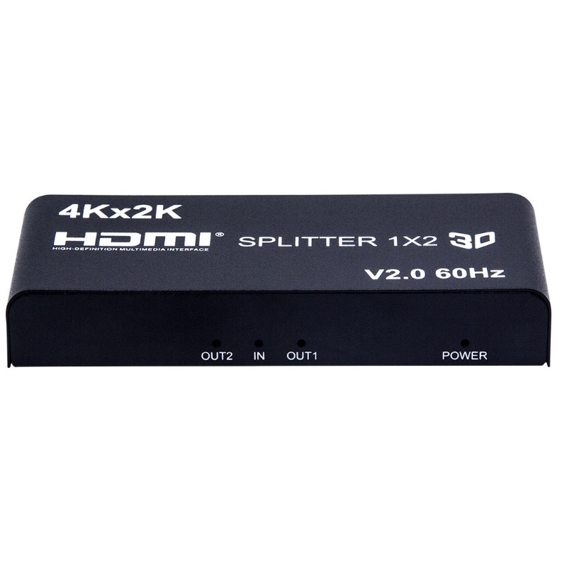 VIDEO SPLITTER HDMI 2.0 1PC - 2 MONITORES 4K@60Hz