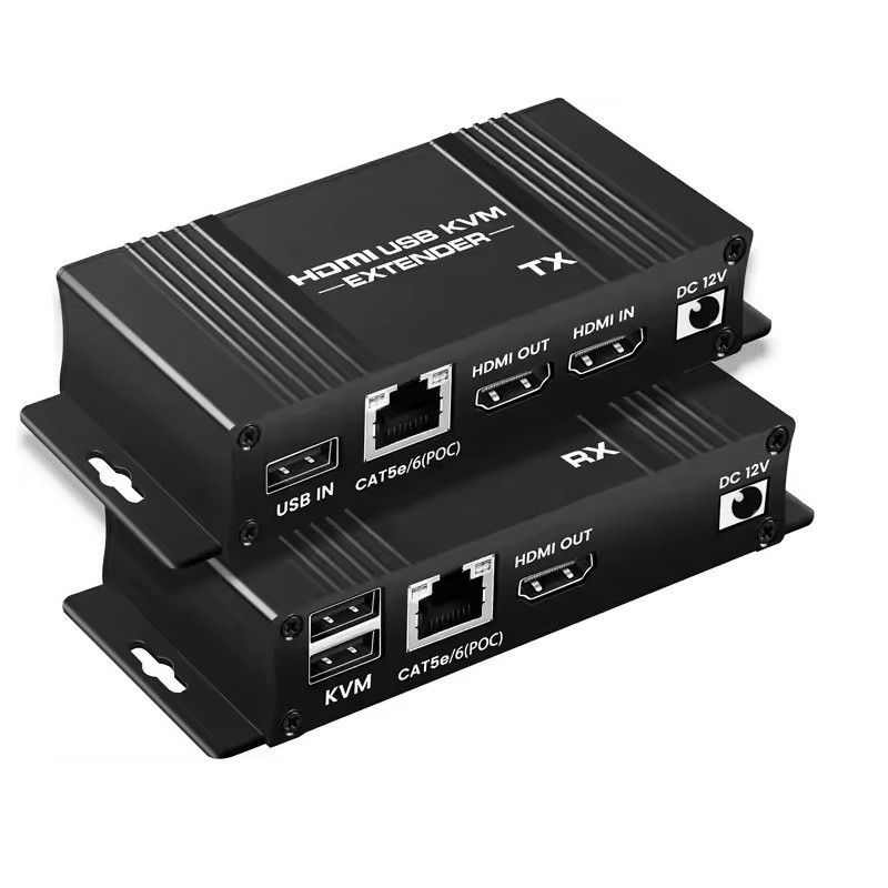 KVM EXTENDER HDMI + USB 60Mts 1 RJ45 POC