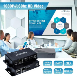 KVM EXTENDER HDMI + USB 60Mts 1 RJ45 POC