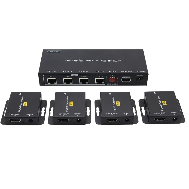 VIDEO EXTENDER HDMI 50M RJ45 SPLITTER 1 X 4