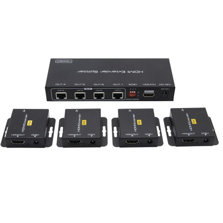 VIDEO EXTENDER HDMI 50M RJ45 SPLITTER 1 X 4