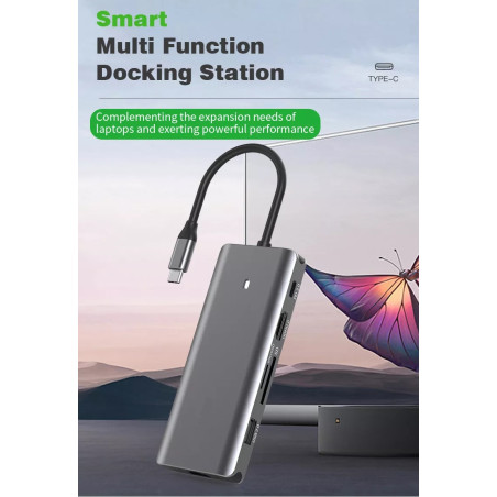 DOCK USB-C 3.1 (M) - MULTIPUERTO 10 EN 1 HDMI+3USB