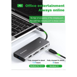 DOCK USB-C 3.1 (M) - MULTIPUERTO 10 EN 1 HDMI+3USB