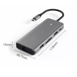 DOCK USB-C 3.1 (M) - MULTIPUERTO 10 EN 1 HDMI+3USB