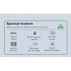 DOCK USB-C 3.1 (M) - MULTIPUERTO 10 EN 1 HDMI+3USB