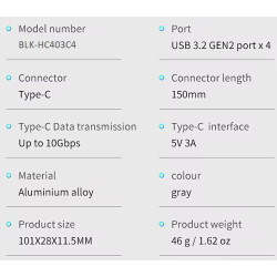 HUB USB-C 3.2 GEN2  - 4 X USB-C 10GBPS