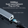HUB USB-C 3.2 Gen 1 - 3 X USB-A (H) + RJ45 Gigab