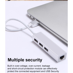 HUB USB-C 3.2 Gen 1 - 3 X USB-A (H) + RJ45 Gigab