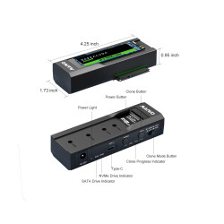 BASE CLONADORA REVERSIBLE M.2 NVME - SATA 2.5/3.5"