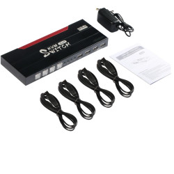 KVM SWITCH 4 X 1 HDMI v2.0 / USB  + 1 X USB
